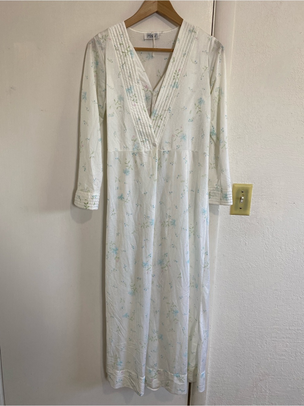 Vintage Rikki New York Sleep Gown Robe Small 2Pc Floral Midi Sleepwear